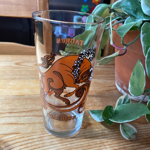 Vintage Zodiac Taurus Glass